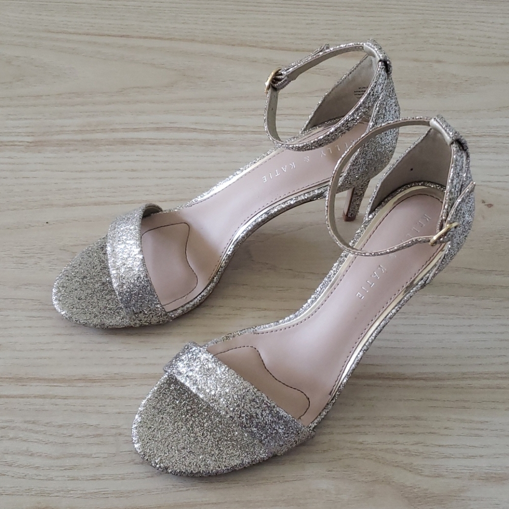 Strappy Champagne / Light Gold Sparkly Heels